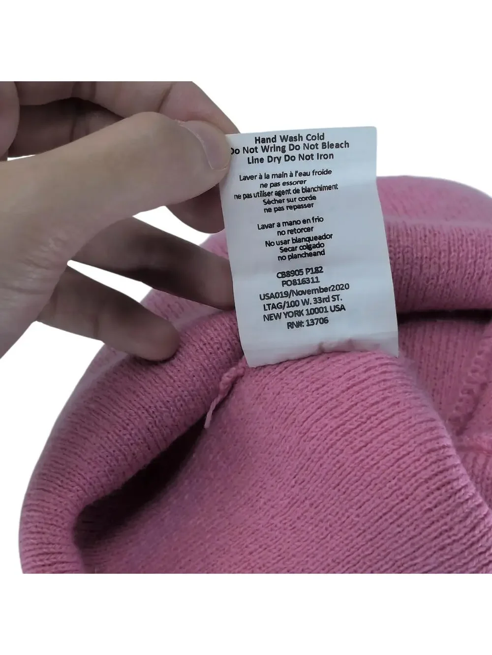 Carhartt Beanie Youth One‎ Size Pink Knit 100% Acrylic Cuffed Made In USA
